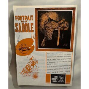 Potts Longhorn Leather Vintage Print Ad 1970s Western Saddles Dallas TX